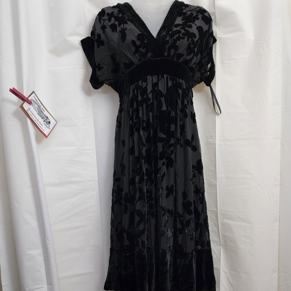 BCBGMaxAzria Black Velvet Floral Dress